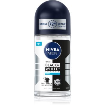NIVEA MEN Invisible Black & White Fresh deodorant roll-on antiperspirant pentru barbati - imagine 2